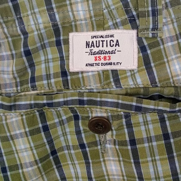 Nautica Clipper Green Plaid Cargo Utlity Shorts Relaxed Fit Size 40W - Picture 5 of 7